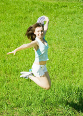 Fototapeta premium Jumping girl