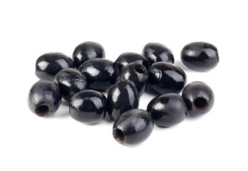 Black olives isolated on white