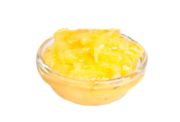 honey in glass  isolated on white