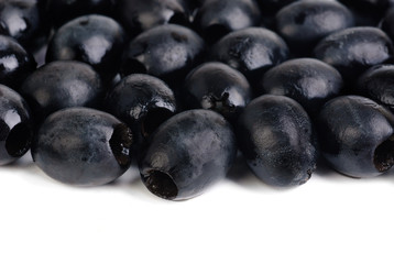 Black olives isolated on white