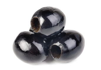 Black olives isolated on white