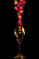 Empty glass isolated on a bokeh background
