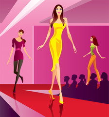 Fashion models representing  a new collection