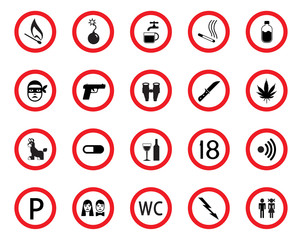 Prohibitive and mandatory public signs