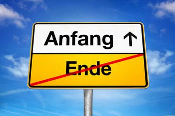 Obraz premium Verkehrschild Anfang Ende