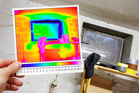 thermal imaging of a basement window