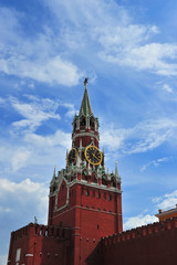 Fototapeta na wymiar Clock of the Kremlin in Moscow, Russia (Spasskaya tower)
