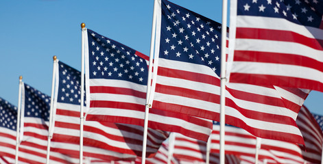 Amereican Flag display commemorating national holiday