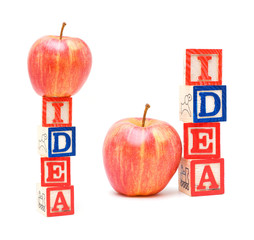 Alphabet Blocks IDEA and apple