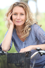 woman on a bike