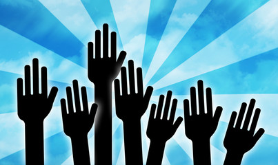 voter à main levée - équipe