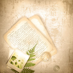 Vintage background with with old letter