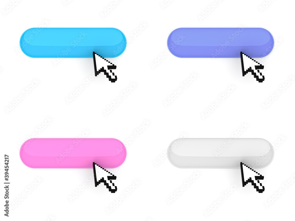 Aufkleber Blank web buttons with arrow cursor