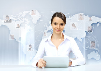 Young businesswoman making presentation