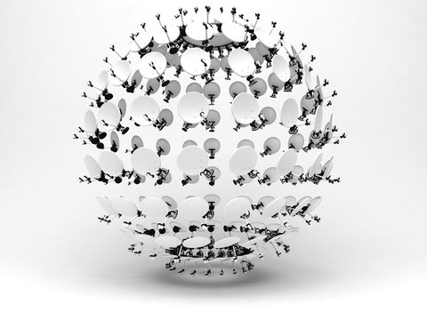 antenne parabole, comunicazione televisione 3d tante