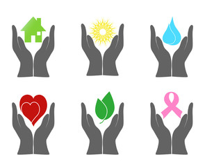 Obraz premium Vector illustration of a set of environment icons