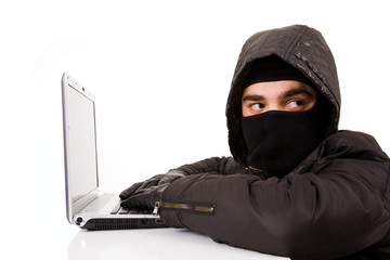 Computer Hacker, isolated over white background