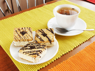 Cakes and tea for breakfast