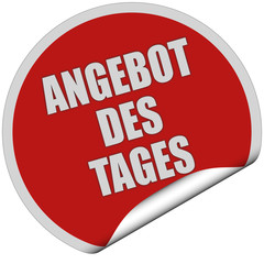 Sticker rot rund curl unten ANGEBOT DES TAGES