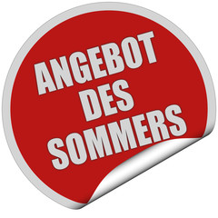 Sticker rot rund curl unten ANGEBOT DES SOMMERS