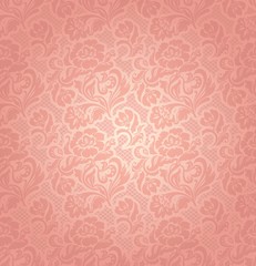 Lace background, ornamental pink flowers