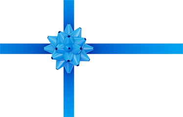 Blue ribbon with blue bow