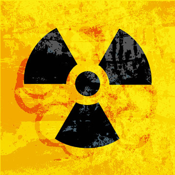 radioactivity symbol on  grungy background