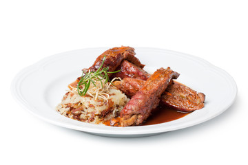Traditional German Beef Rouladen Stuffed with Vegetable