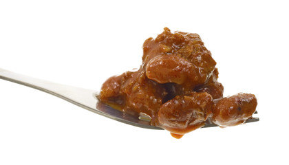 Fork full of chili
