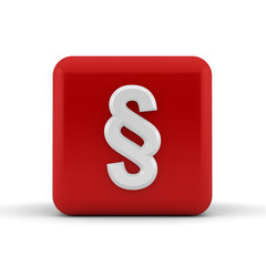 Obraz premium Paragraph Symbol On Red Cube