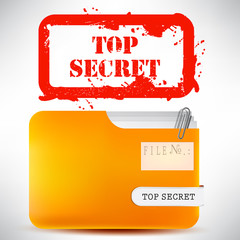 Folder with documents stamped "Top Secret"