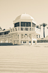 Cadiz beach, Andalusia - Spain. Old image.