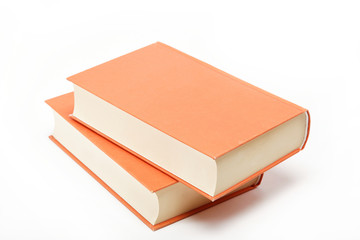 A stack of books on a white background.