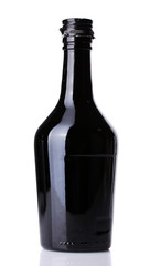 Beautiful black bottle isolated on white