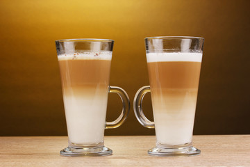Fragrant сoffee latte in glass cups