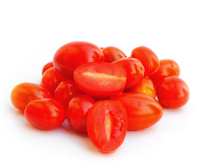 red tomato on white background
