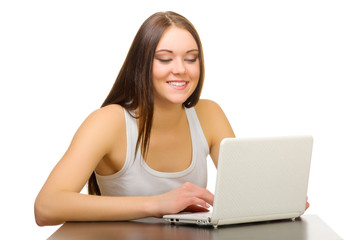 Young girl with laptop