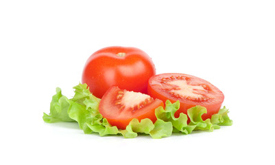 Fresh tomatoes isolated on white