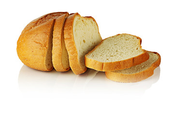 Bread on a white background.