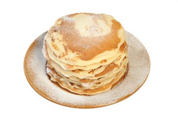 pancakes on a white background