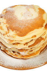 pancakes on a white background