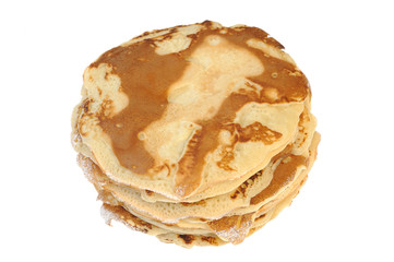 pancakes on a white background
