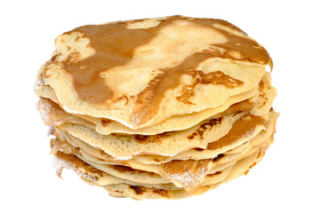 pancakes on a white background