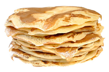 pancakes on a white background