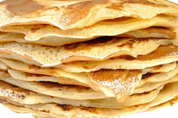 pancakes on a white background