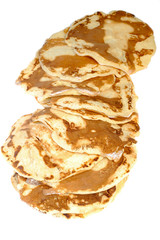 pancakes on a white background