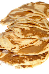 pancakes on a white background