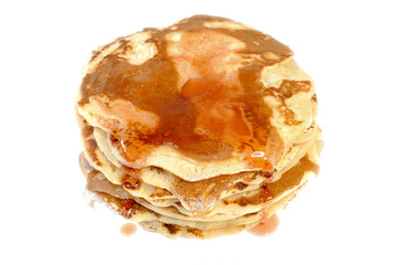 pancakes on a white background
