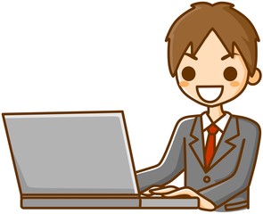 パソコンを操作するビジネスマン