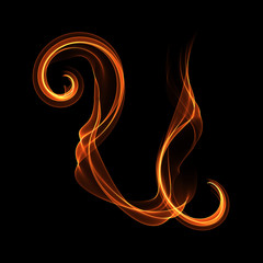 Smoke like handwritten font Letter U